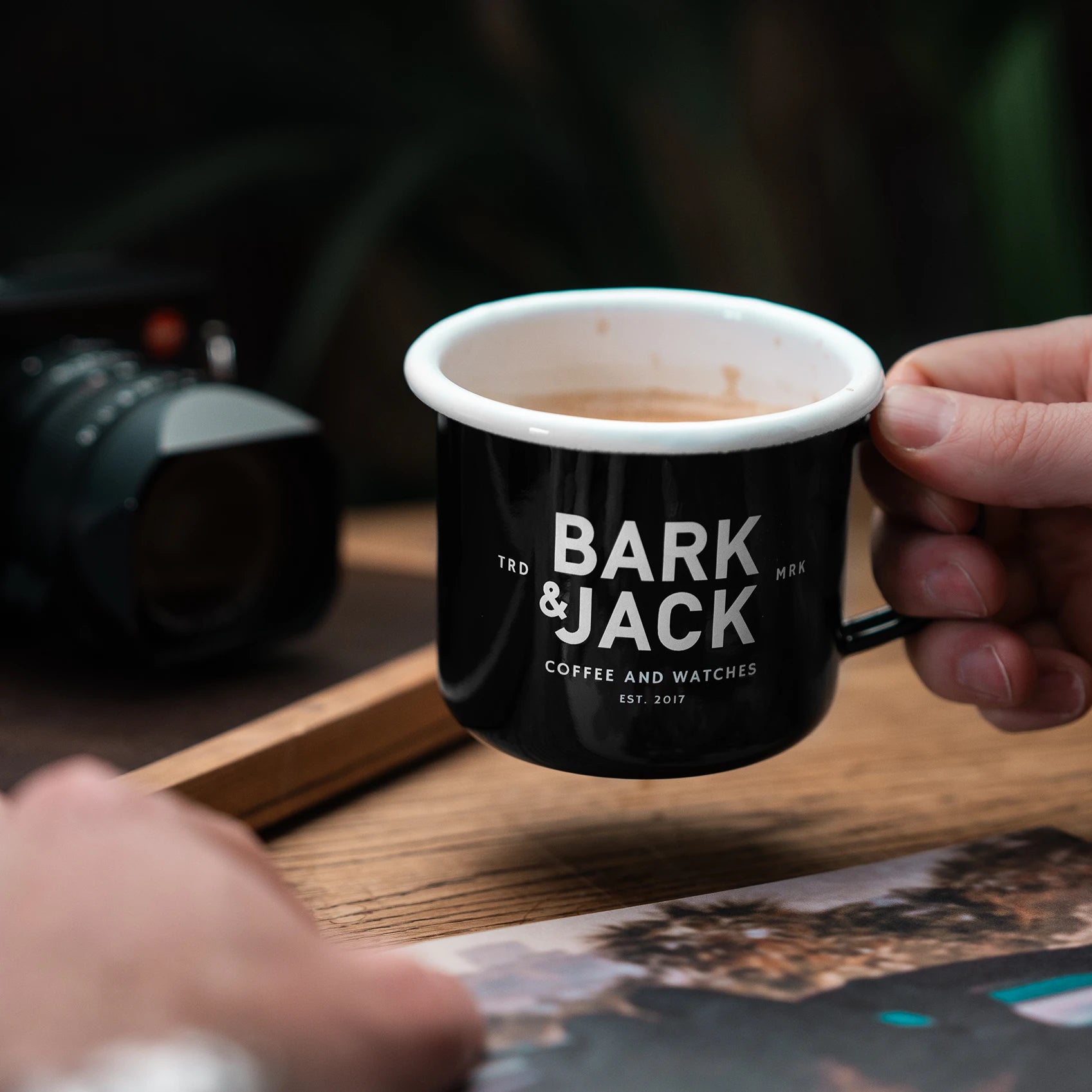 Black Enamel Coffee Mug