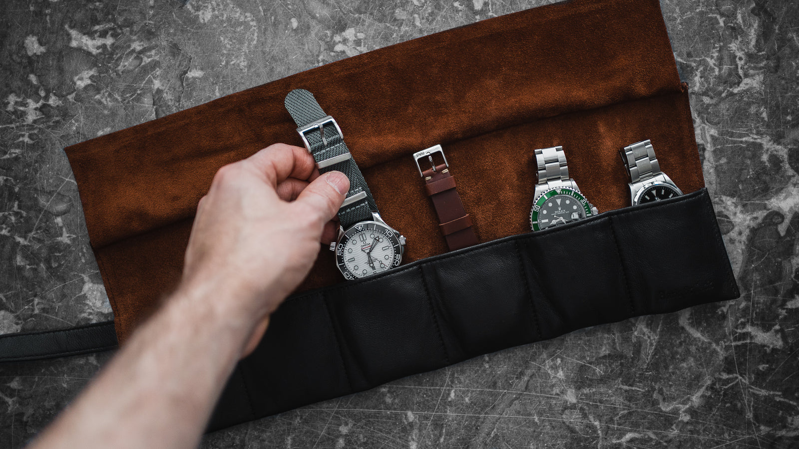 Leather Watch Roll - Brown - Watch Rolls - LARSEN & ERIKSEN